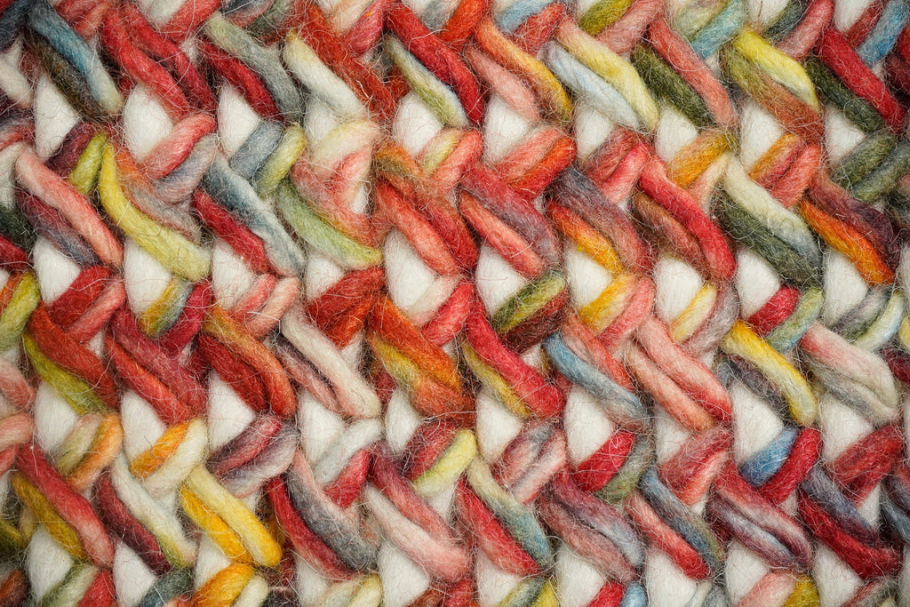 Multi Blend Hand Knitted Chunky Looped Wool rug, Premium wool, Colourful Christmas Rug, Funky Decor, Kids Room Rug, Custom made
