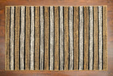 Striped jute rug full room styling shot