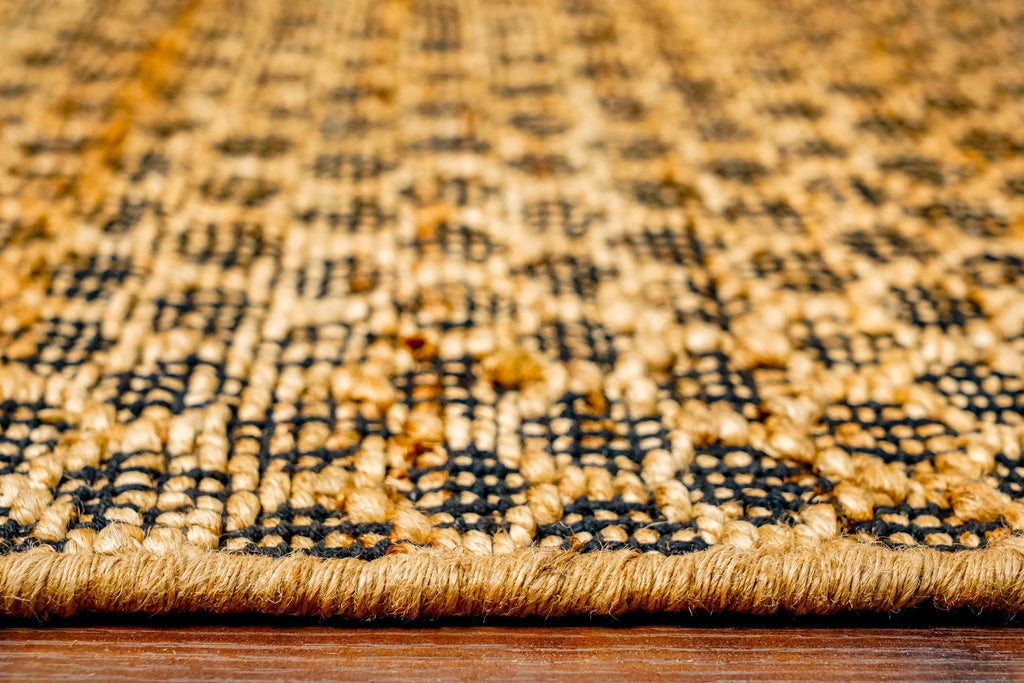 Handwoven Diamond ribbed Geometric jute rug - Sustainable & Eco-Friendly - Customization available