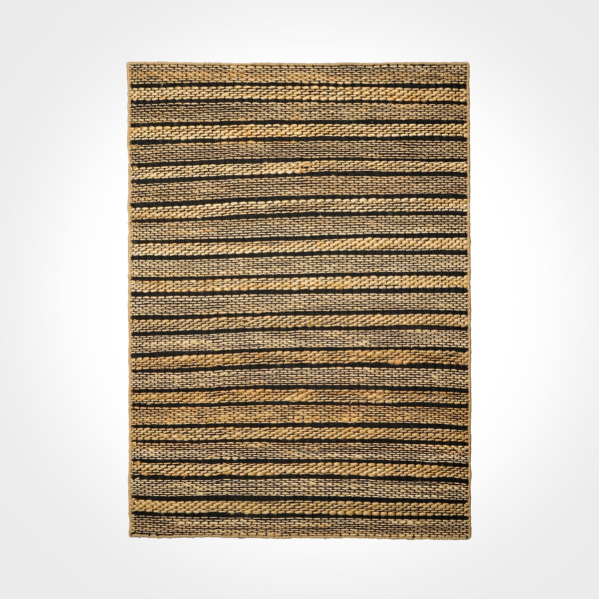 Jute rug corner detail showing ribbed pattern