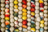 Colourful stripe rug in natural light