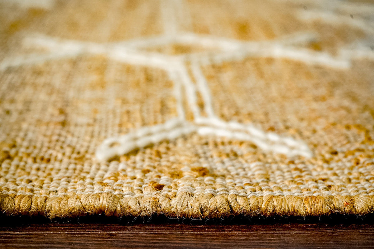 Reversible wool jute rug texture close-up