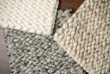 Chunky cashew loop wool rug, flat lay view