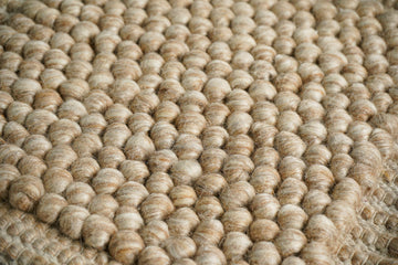 Chunky Beige Wool rug - Hand woven, Looped, Scandinavian Decor, Cozy, Custom made in all sizes