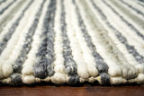 Grey and ivory chunky loop wool rug full view