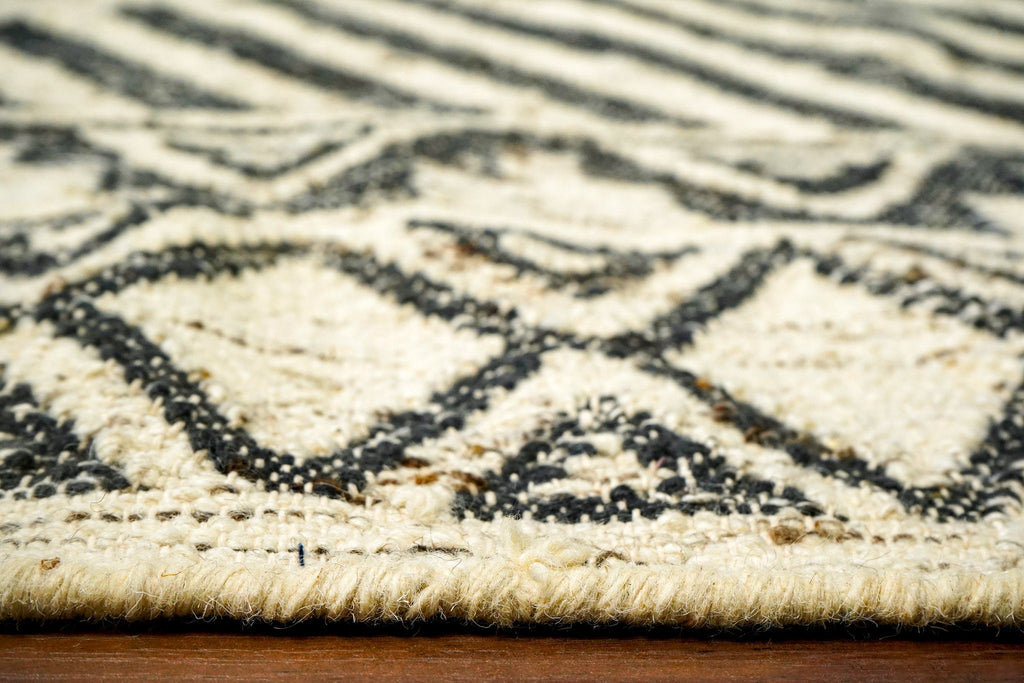 Hand woven Ivory Black Abstract Style Flat weave Bohemian decor Kilim rug, indoor outdoor rug, Custom made in all sizes