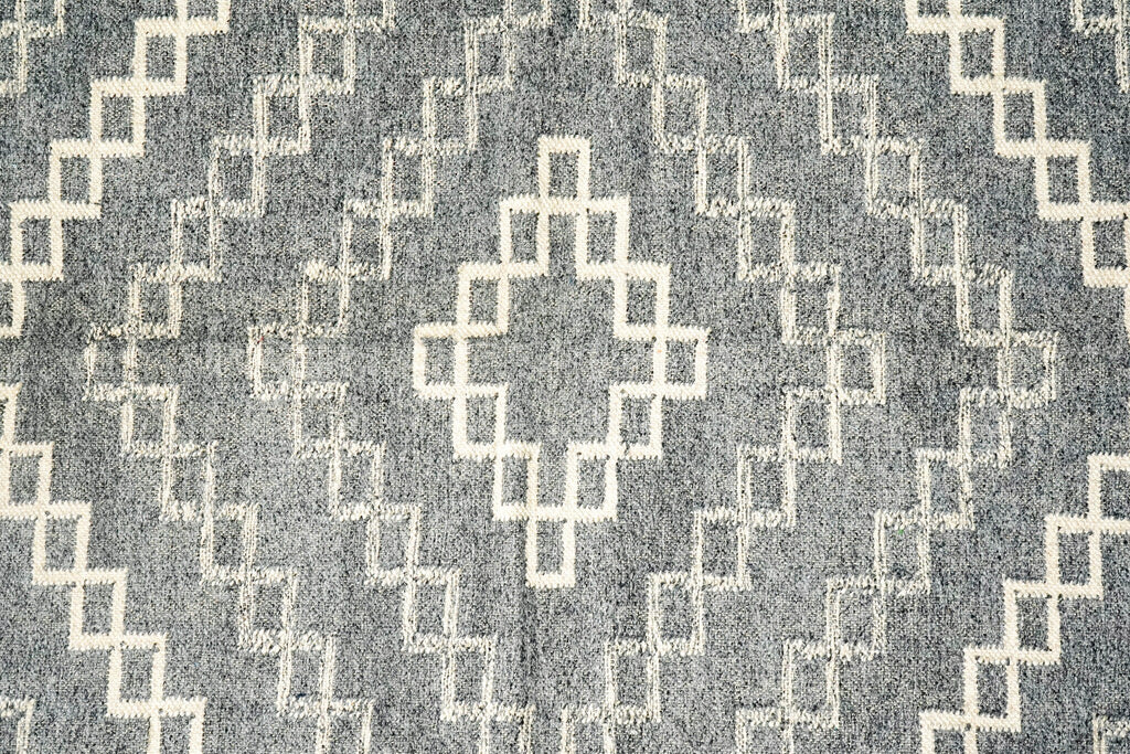 Handwoven Grey Abstract Style Modern Flat weave Scandinavian decor wool rug, Custom made in all sizes