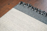 Scandinavian grey rug styled in a living room