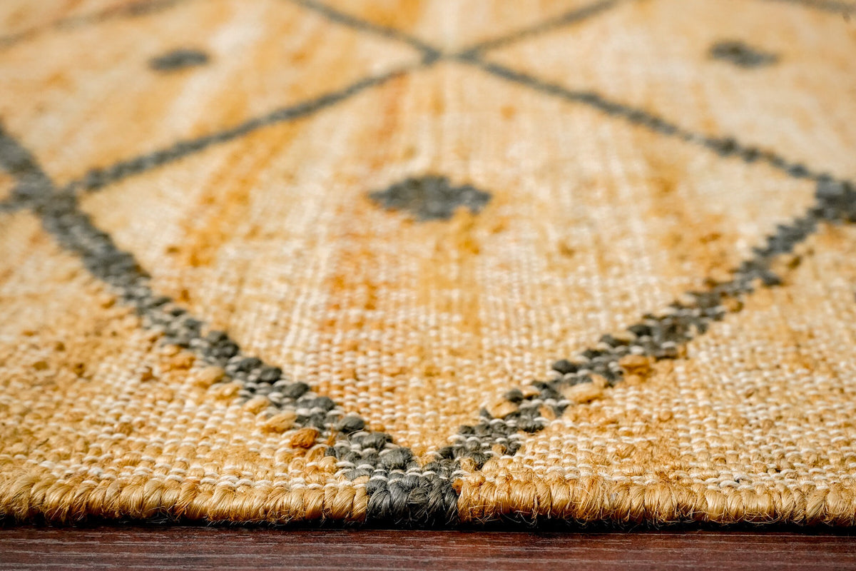 Reversible jute rug texture close-up