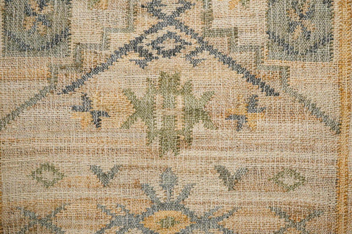 Sage green jute rug full view