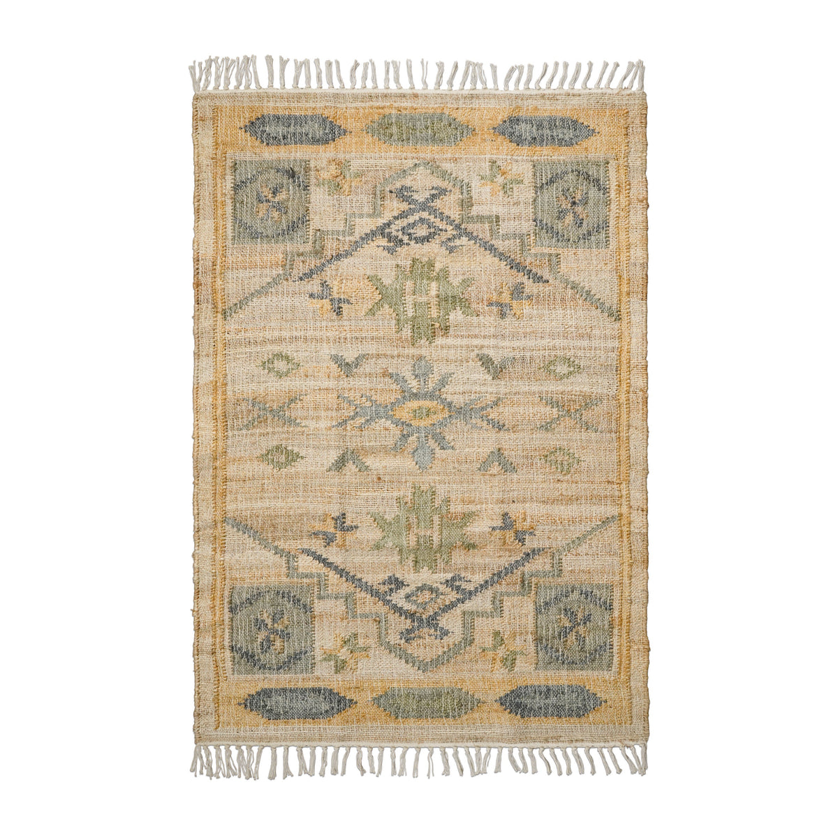 Sage green jute rug weave close-up