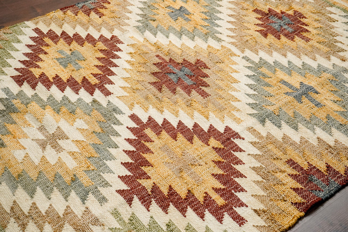 Natural jute rug placed in living room