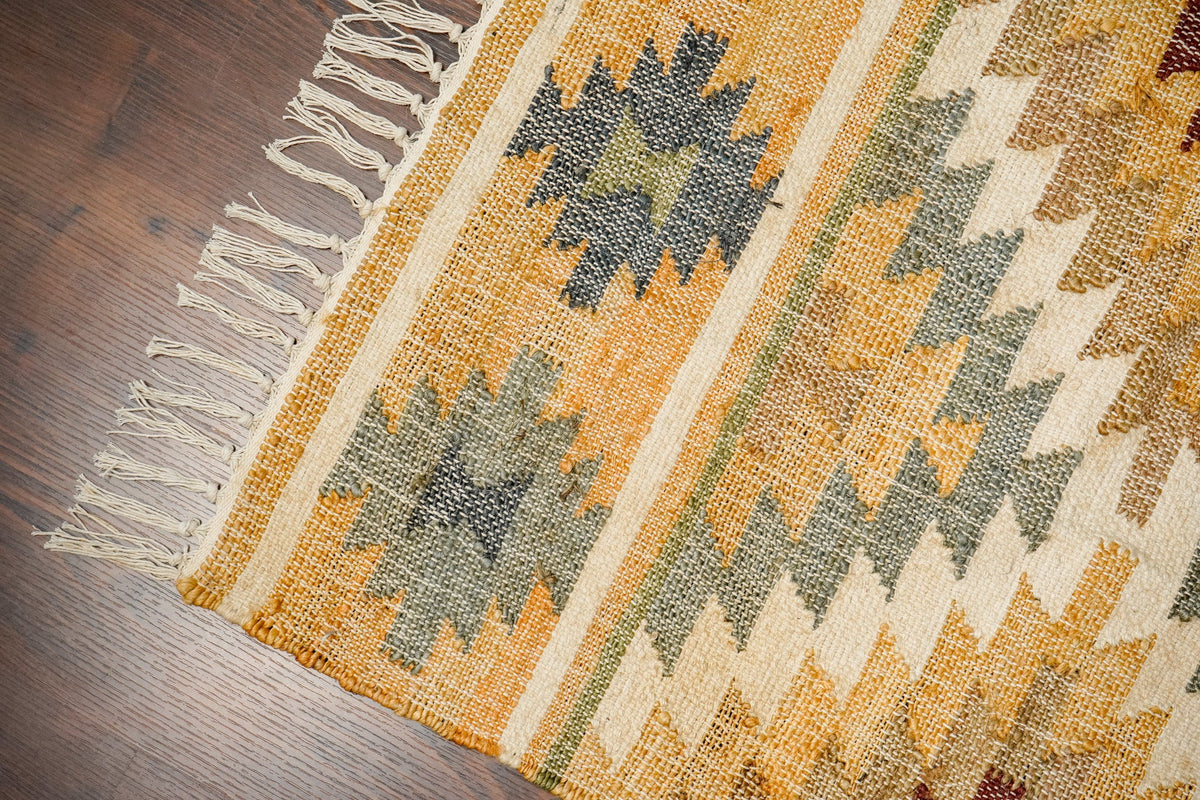 Jute rug in bohemian styled room