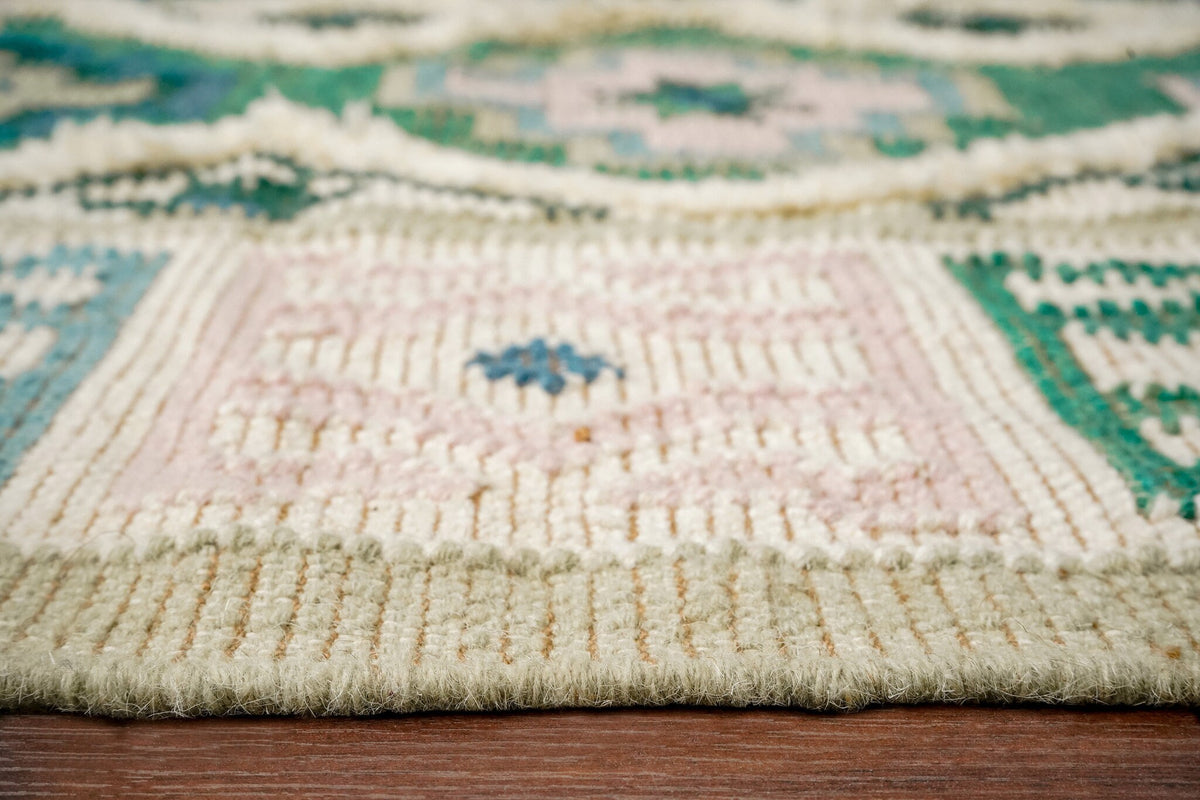 Green kilim rug in boho styled room
