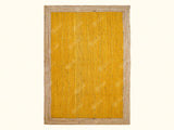 Jute area rug corner view showing braided border