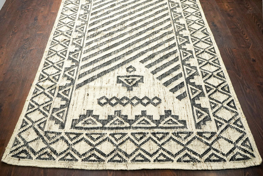 Hand woven Ivory Black Abstract Style Flat weave Bohemian decor Kilim rug, indoor outdoor rug, Custom made in all sizes