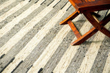 Striped wool flatweave rug, flat lay view