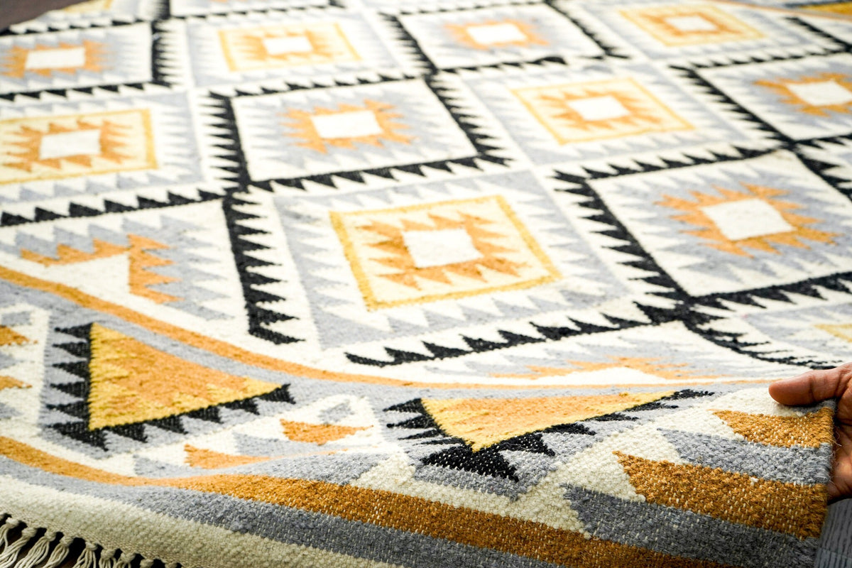 Close-up texture of tribal pattern weave