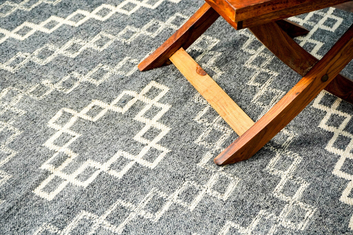 Close-up texture of grey wool weave