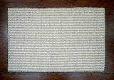 Braided wool rug corner fold showing thickness