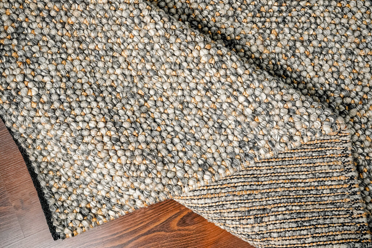 Charcoal grey rug texture detail