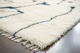 Ivory berber style rug corner detail