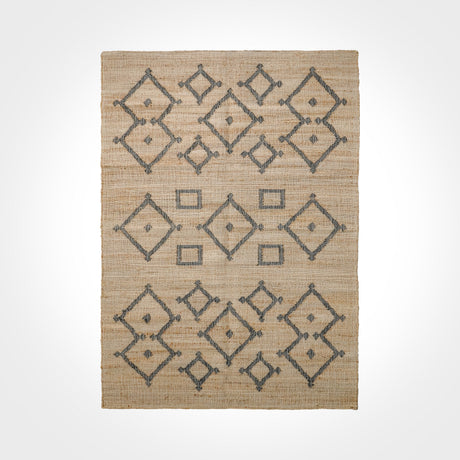 Handwoven Tribal motif Natural Bohemian Flat weave Summer room decor Jute area Rug, Custom made in all rug and runner size