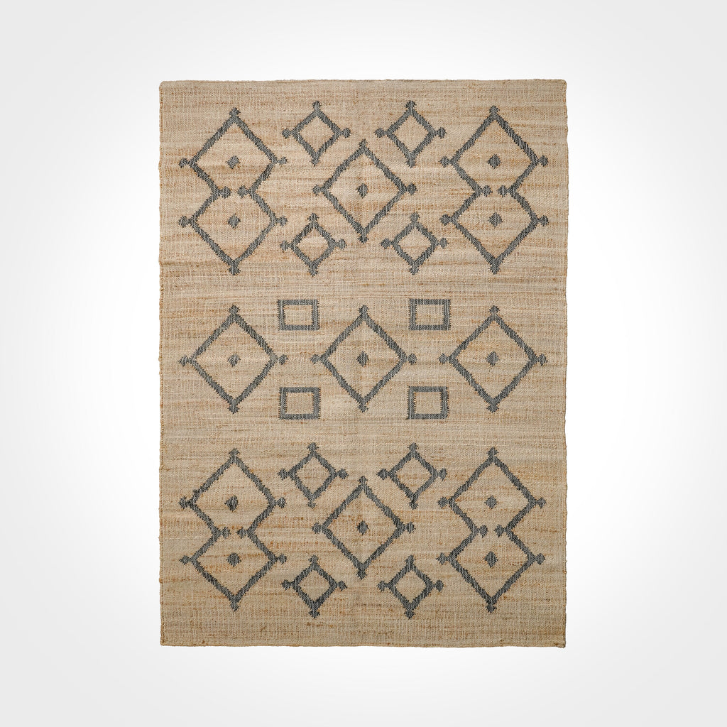 Handwoven Tribal motif Natural Bohemian Flat weave Summer room decor Jute area Rug, Custom made in all rug and runner size