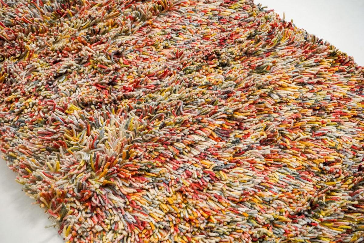 Rainbow shag rug corner detail