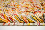 Shag rug edge and pile texture detail