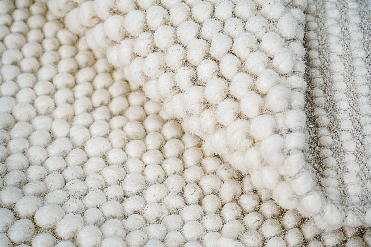 Full-size view of fluffy ivory rug