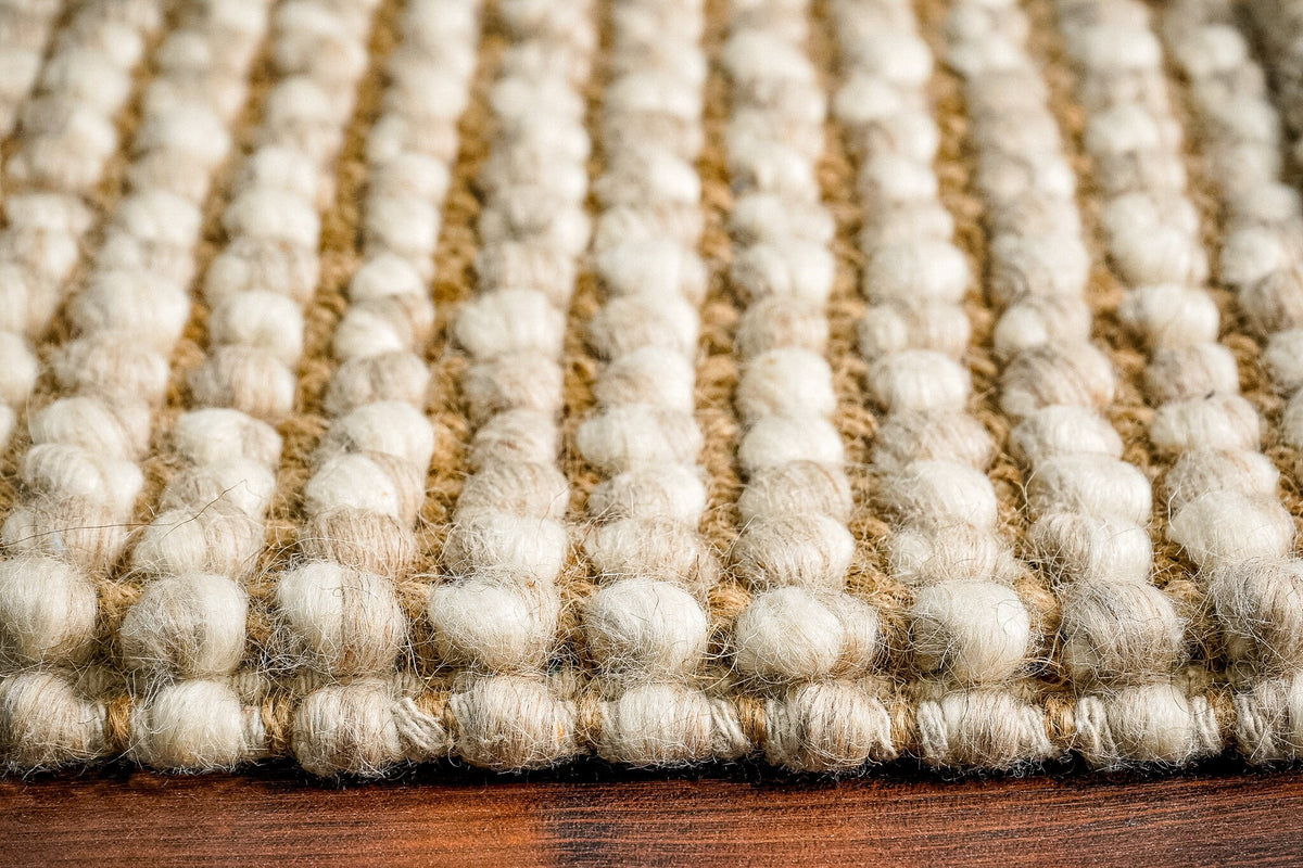 Camel beige rug corner detail