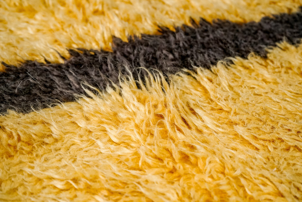 Hand knotted Abstract wall art Style Beige Yellow Moroccan Berber wool area rug, Premium Modern decor Inspired Beni Ourain rug, Custom made