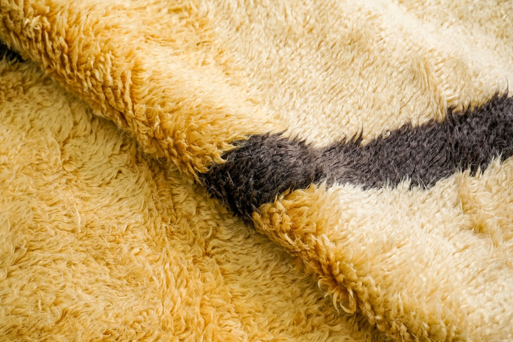 Hand knotted Abstract wall art Style Beige Yellow Moroccan Berber wool area rug, Premium Modern decor Inspired Beni Ourain rug, Custom made