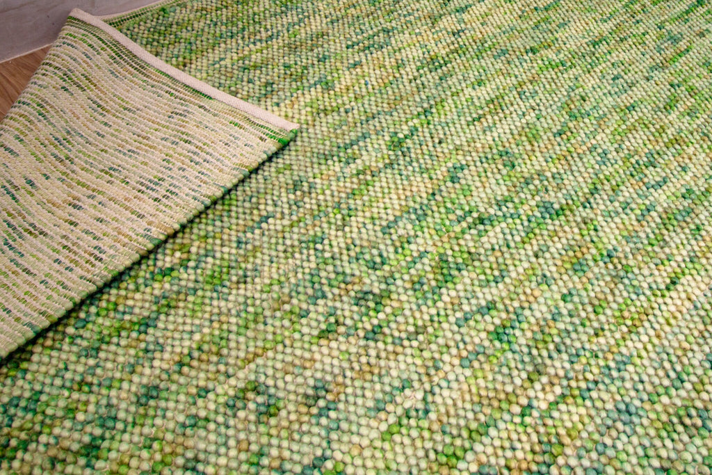 Sage Green Chunky Looped Wool rug - Scandinavian Hand made fluffy wool area rug - Premium wool, Personalised Room Rug, Custom made