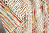 Chunky looped wool rug full pattern overhead view