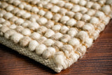 Close-up of chunky loop wool texture