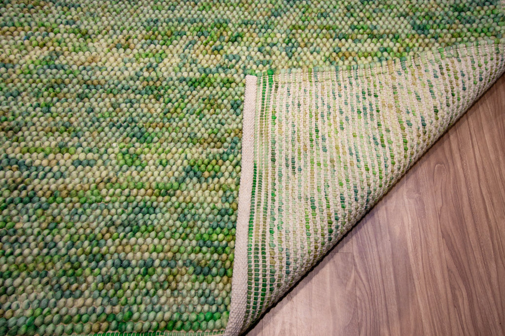 Sage Green Chunky Looped Wool rug - Scandinavian Hand made fluffy wool area rug - Premium wool, Personalised Room Rug, Custom made