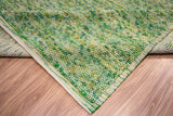 Green wool rug in living space