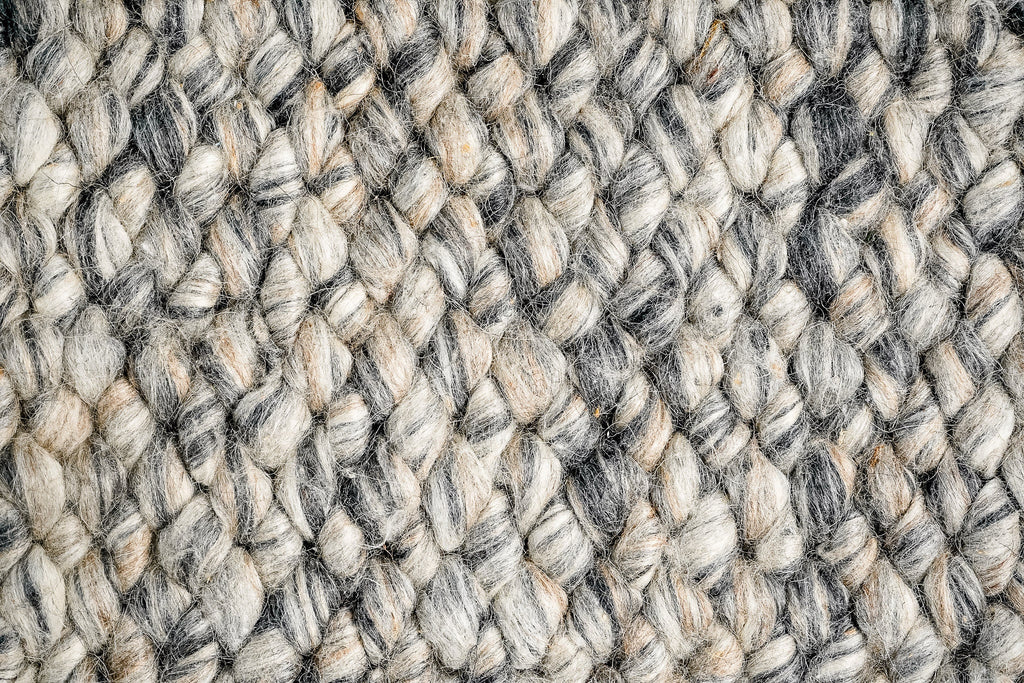 Hand woven Cashew Weave Chunky Looped Indoor Wool Rug - Grey Mix , Cozy Scandinavian decor performance Rug, Customization available