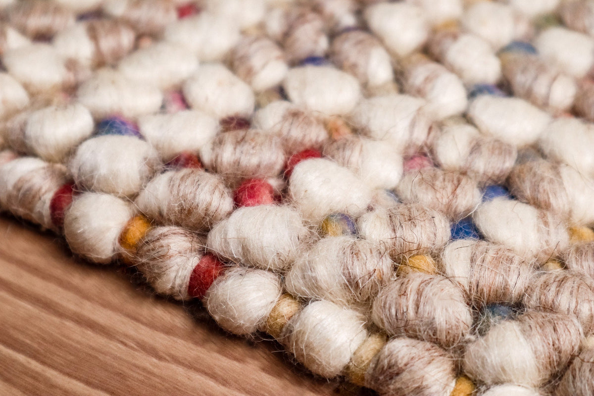 Taupe rug loop pattern detail