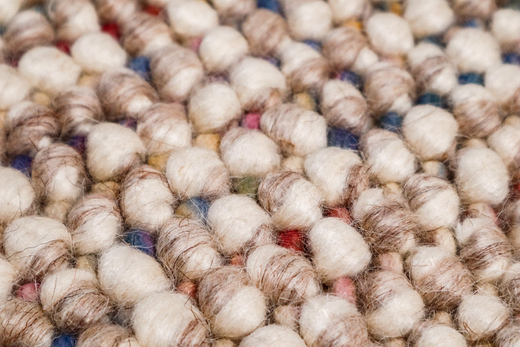 Handwoven Taupe Beige Rainbow Blended Chunky Indoor Wool Rug - Modern Scandinavian decor Carpet, Customization available