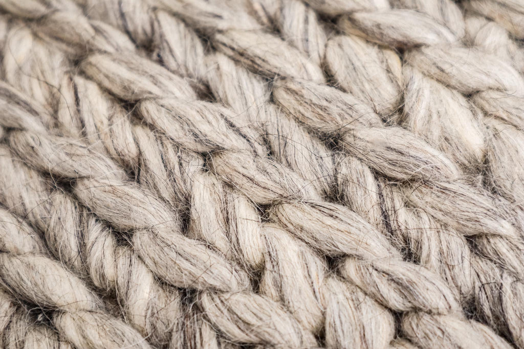 Handwoven Chunky Braided loop Taupe Grey wool area rug - Modern Scandinavian decor carpet, Customization available