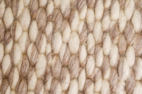 Handwoven Chunky Honeycomb Weave Style Taupe Beige Wool Area Rug, Modern Handmade Premium indoor wool rug, Custom made in all sizes