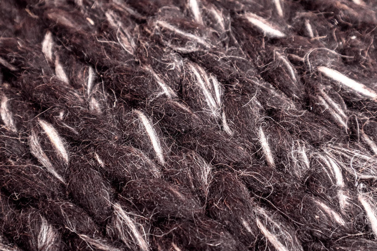 Close-up of chunky braided wool loop texture