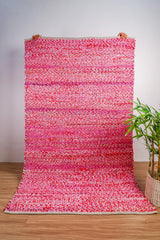 Close-up of recycled cotton patchwork texture