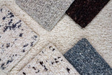 Textured wool rug styled in a living room setting