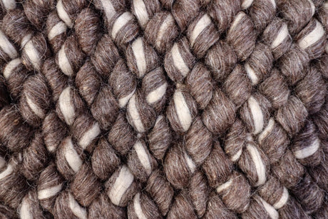 Handwoven Brown Ivory Scandinavian Chunky Cashew Weave Style Wool Loop Rug, Cozy Modern Natural wool Carpet, Customization available