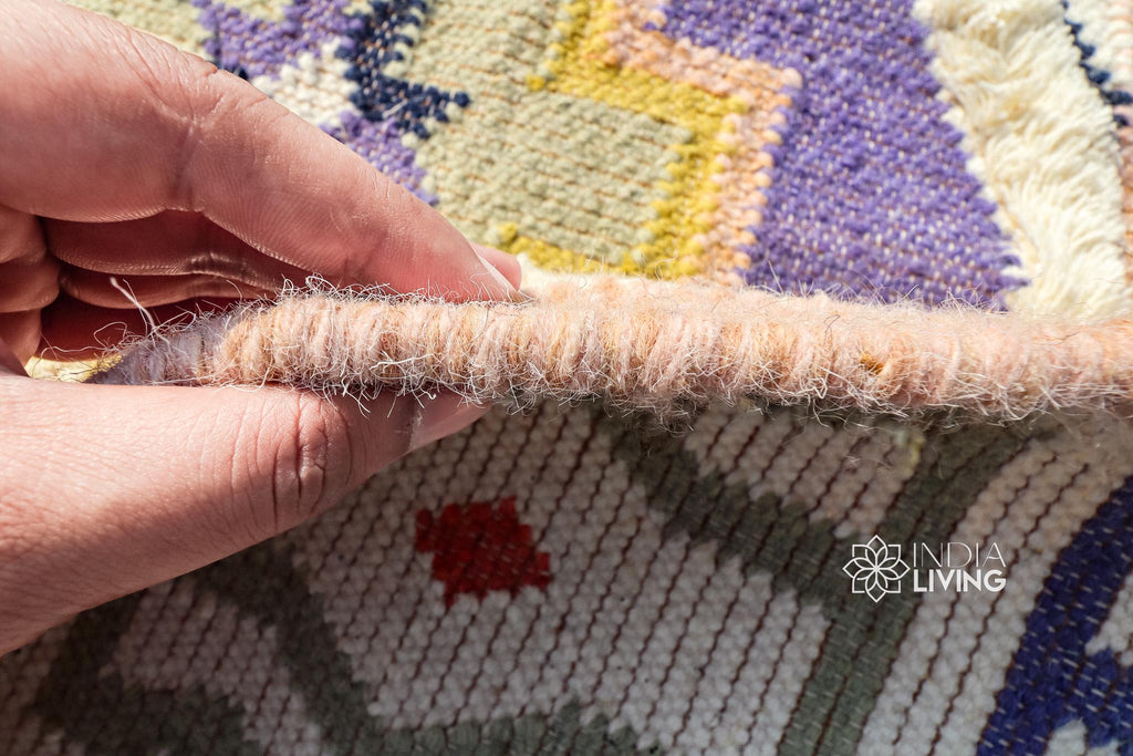 Purple Moroccan Kilim Rug, Mauve Bohemian decor aesthetic wool rug, Colourful Bedroom Boho rug, Living area rug 8x10, Custom made