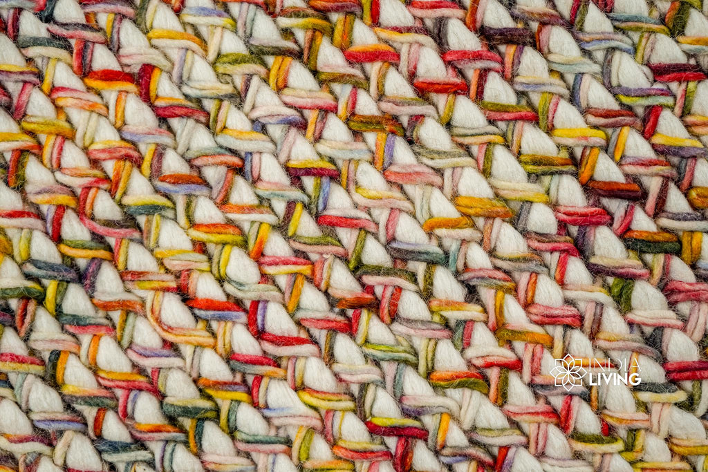 Multi Blend Hand Knitted Chunky Looped Wool rug, Premium wool, Colourful Christmas Rug, Funky Decor, Kids Room Rug, Custom made